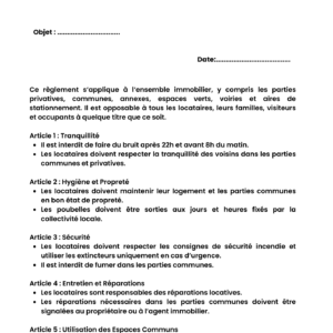 Règlement intérieur