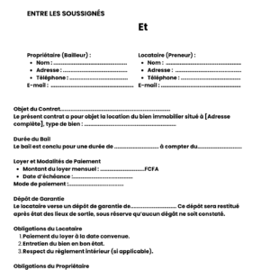 Contrat de bail